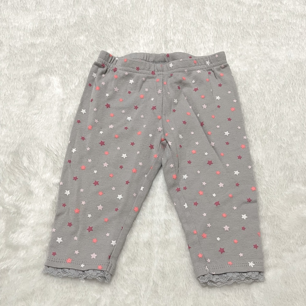 🎀 3-6 months baby girl pants star print 🎀 baby girl clothes gray